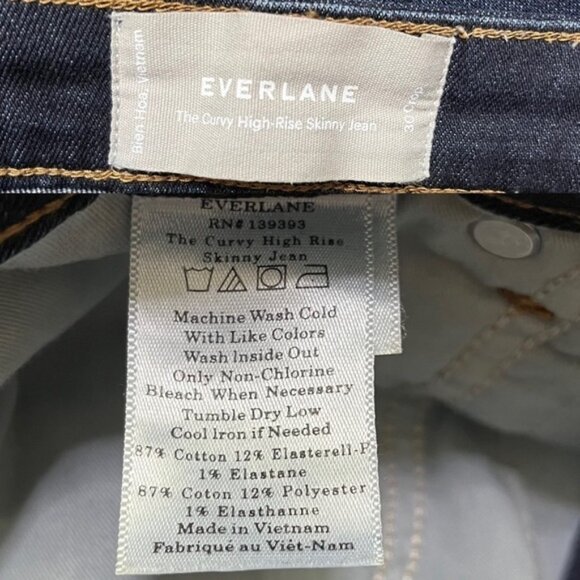 Everlane The‎ Curvy Authentic Stretch High-Rise Skinny Jean Women Size 30 - Picture 9 of 12